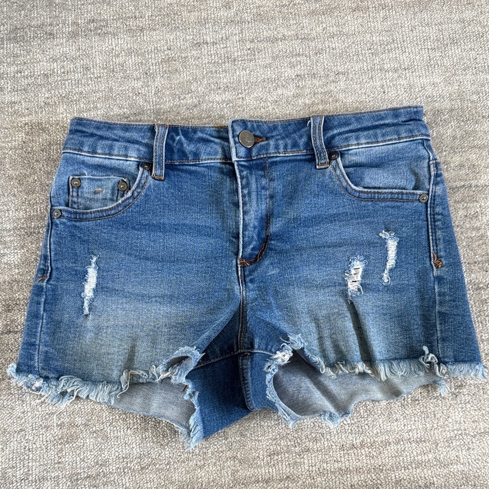 Tractr Denim Distressed Girls Shorts